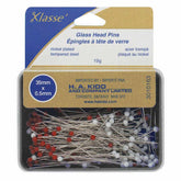 Glass Head Pins Red/White 175pcs